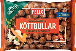 Deliköttbullar nötkött & grönsaker