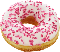 Hallondonut fylld