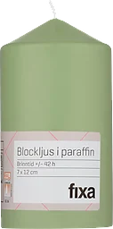 Blockljus 12cm Grön 7x12cm