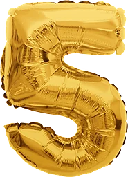 Folieballong Nr 5 Guld