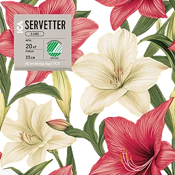 Servett 33cm Poinsettia 20-p