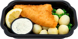 Panerad spätta med remouladsås & potatis