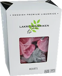 Godishjärtan Gelatinfri Med Smak Av Hallon & Lakrits Lakritsfabriken