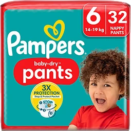 Byxblöjor Baby Dry Pants Strl 6 15+kg 32-p