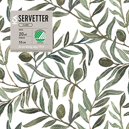 Servett 33cm Oliv 20-p