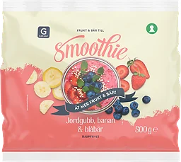 Smoothie Jordgubb Banan Blåbär Fryst