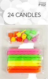 Tårtljus Neon 24-pack