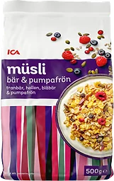 Müsli Tranbär hallon blåbär & pumpafrön