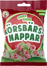 Vingummin Sura Mini Körsbärsnappar
