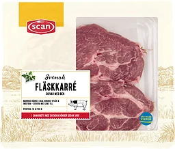 Fläskkarré Färsk Skivad med ben ca
