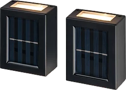 Solcellsdriven LED-vägglampa, 2-pack