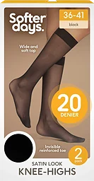 Dam Knästrumpa Svart 36/41 2-pack