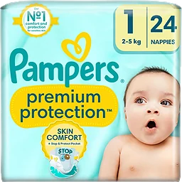 Blöjor New Baby Premium Protection Strl 1 2-5kg SIP 24-p