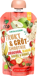 Grötsmoothie jordgubb, banan, havre & dinkel 6m