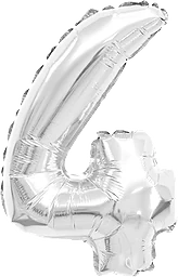 Folieballong Nr 4 Silver 35cm