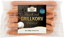 Grillkorv klassisk smal 54% kötthalt