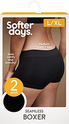 Seamless Boxer Svart L/XL 2-pack
