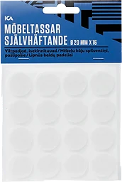 Möbeltassar självhäftande Vita 20mm