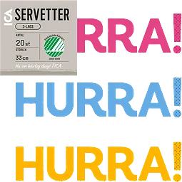 Servett 33cm Hurra 20-p