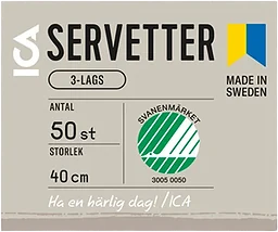 Servett 40cm Vit 50-p
