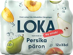 Kolsyrat vatten Persika & päron 12-pack