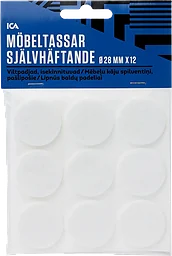 Möbeltassar självhäftande Vita 28mm
