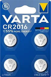Knappcellsbatteri CR2016 4-p