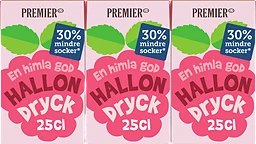 Hallondryck Mindre Socker Fruktdryck Tetra