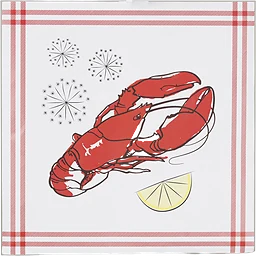 Servett Kräfta/citron/dill 33x33cm