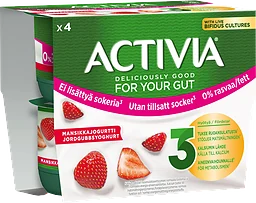 Yoghurt Jordgubb Ej tillsatt socker 0% 4-p