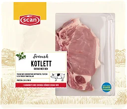 Fläskkotlett Färsk Skivad med ben ca