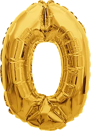 Folieballong Nr 0 Guld