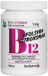 Vitamin B12 + Folsyra Citronsmak 100-p