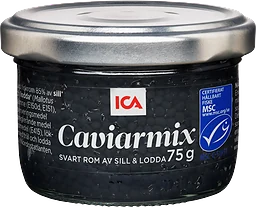 Caviarmix svart rom av sill och lodda