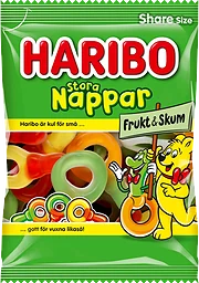 Godis Stora Nappar Frukt & Skum