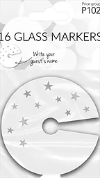 Glasmarkör Vit/silver 16-pack