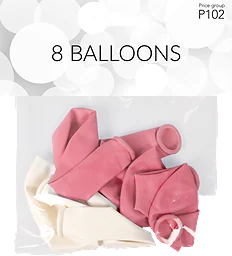 Ballonger Rosa & Vita 8-pack