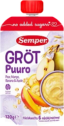 Gröt med päron, mango, banan & äpple 6m