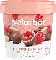 Hallon i vit choklad