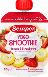 Smoothie yoghurt Banan & jordgubb Från 6m