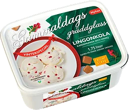 Gräddglass Lingonkola