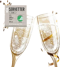 Servett 33cm skål guld 20-p