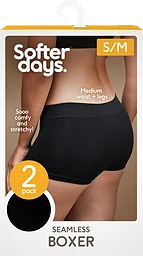 Seamless Boxer Svart S/M 2-pack