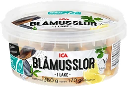 Blåmusslor i lake Miljömärkt