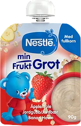 Barnmat Min Frukt gröt äpple, banan & jordgubb 6m