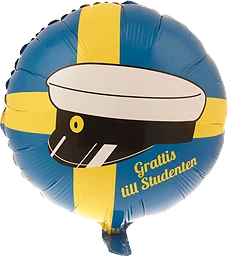 Folieballong Flagga & studentmössa