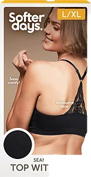 Top M Spets Seamless Svart L/xl